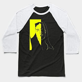 black and yellow face Baseball T-Shirt